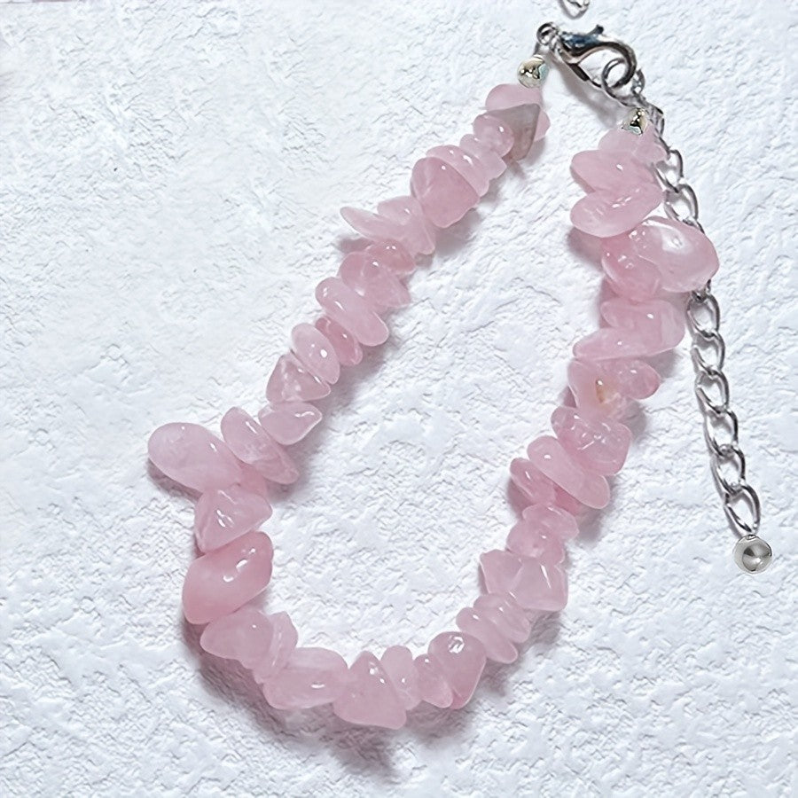 Natural Stone Chip Necklace & Bracelet Set
