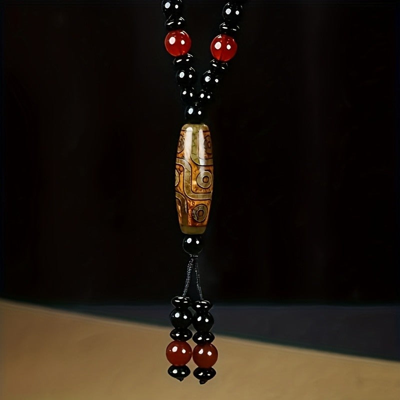 Natural Stone Dzi Bead Necklace