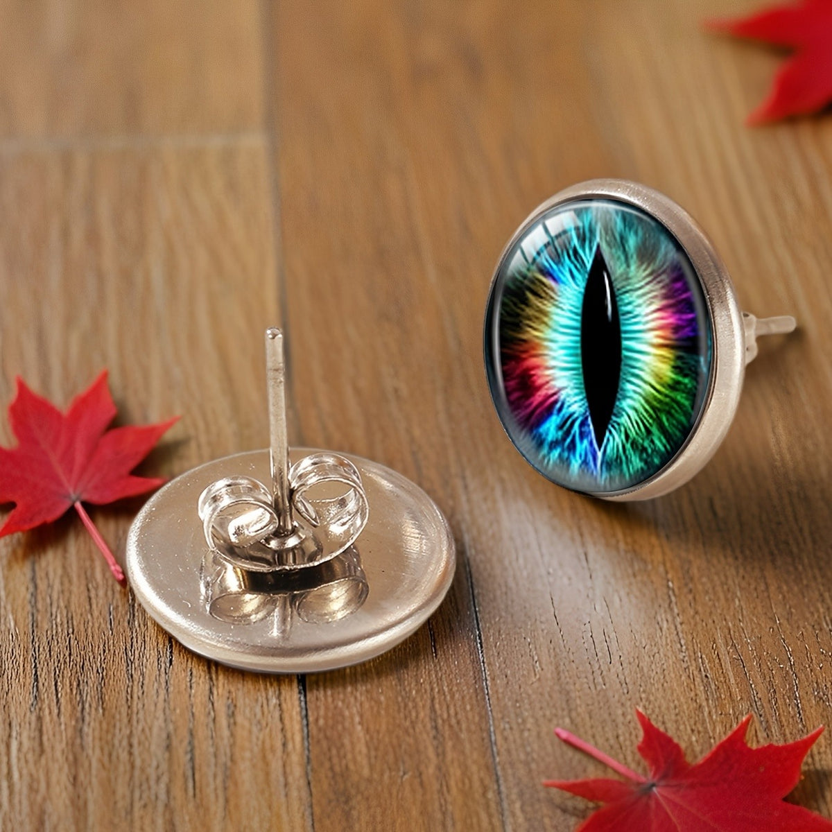 Colorful Cat Eye Stud Earrings
