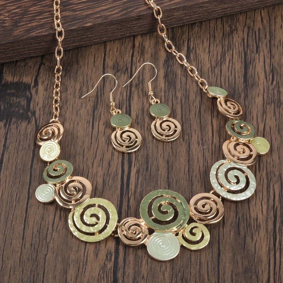 Abstract Spiral Necklace & Earring Set
