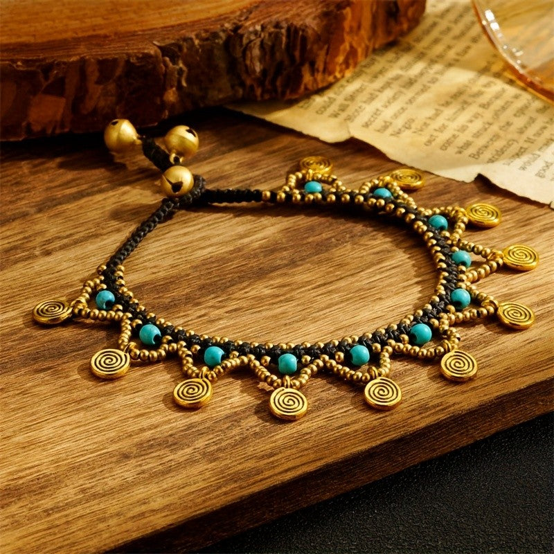 Turquoise Spiral Anklet