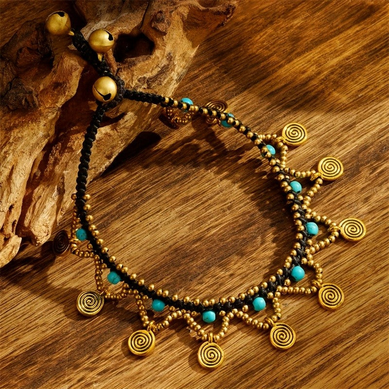 Turquoise Spiral Anklet