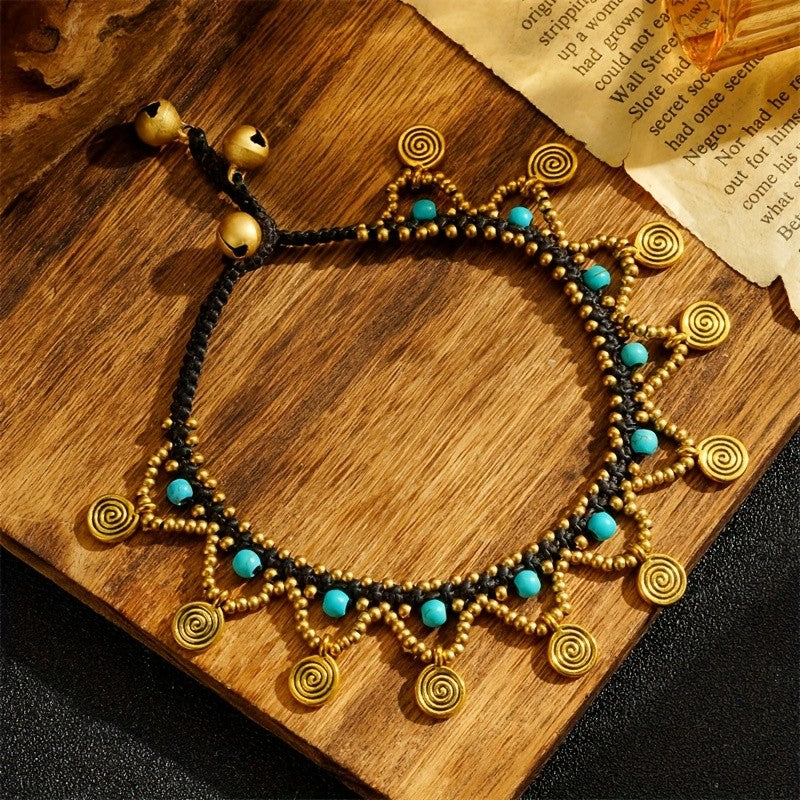 Turquoise Spiral Anklet