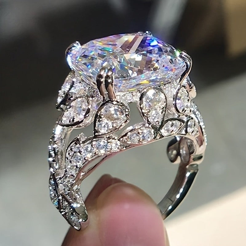 Floral Vine Crystal Ring