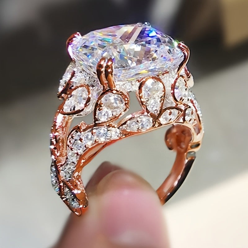 Floral Vine Crystal Ring