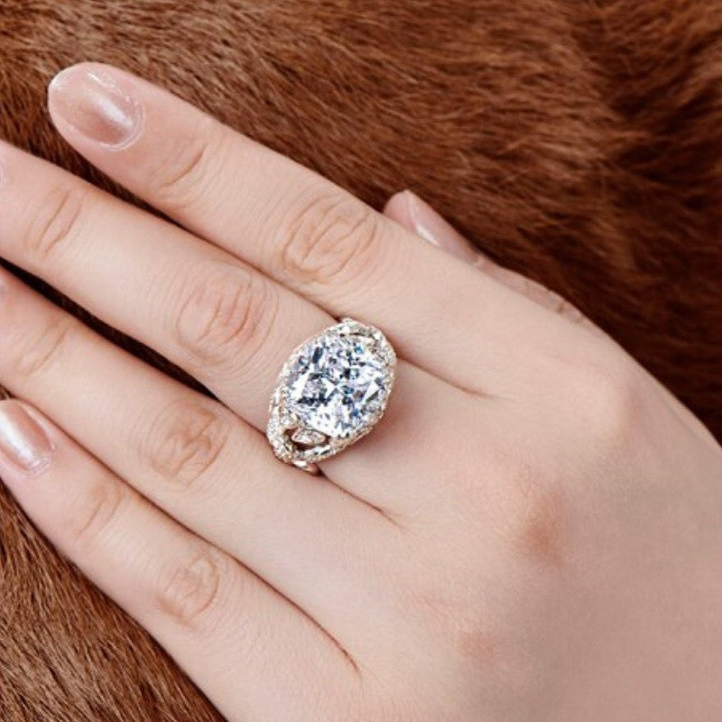 Floral Vine Crystal Ring