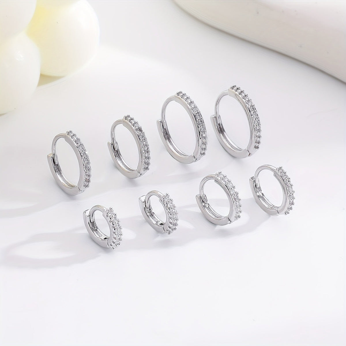 Turquoise Stone Hoop Earring Set
