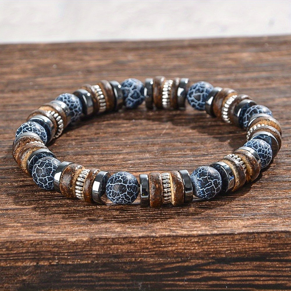 Crackle Stone Bead Bracelet