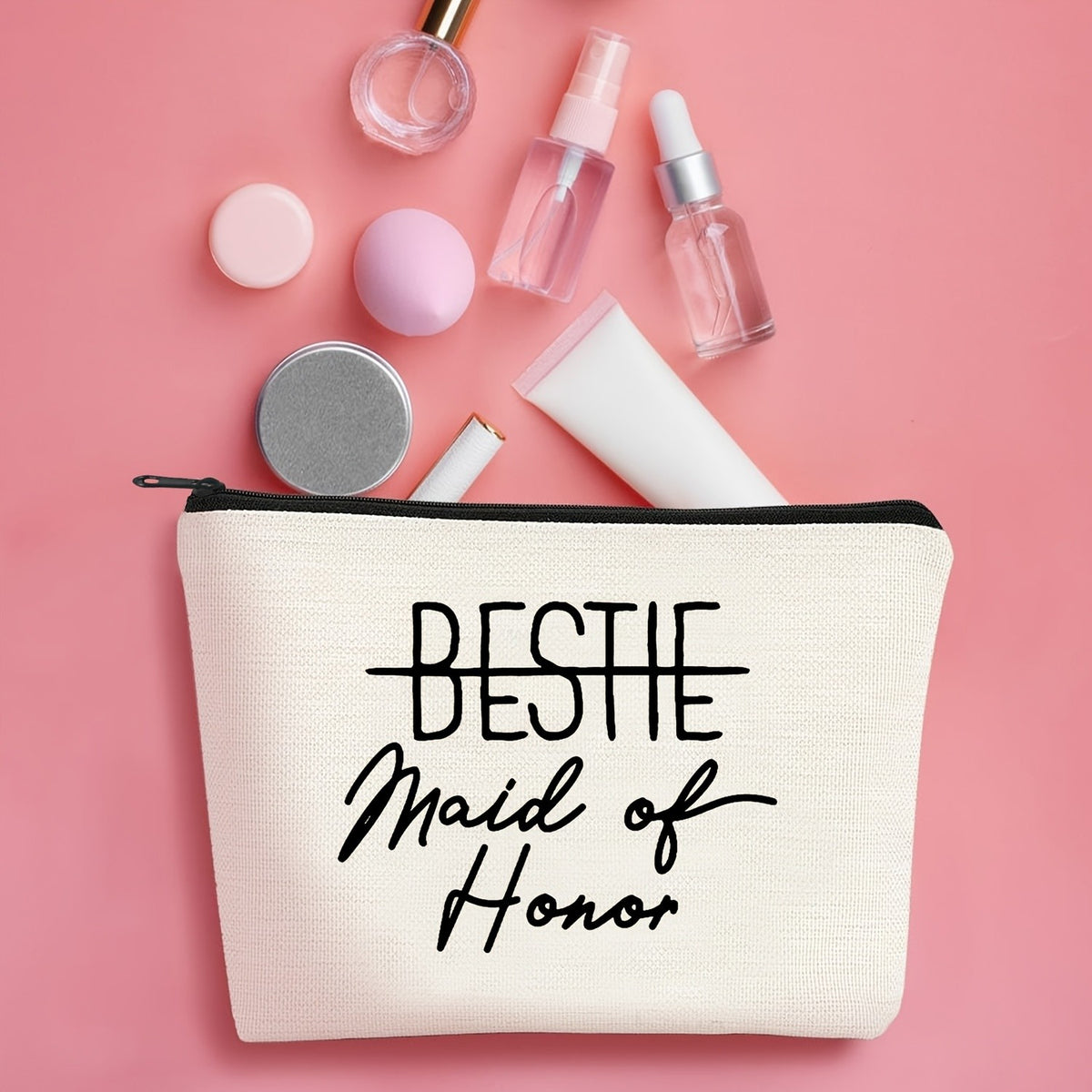 Bestie Maid of Honor Canvas Pouch