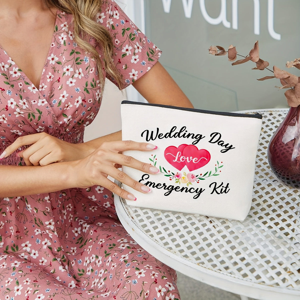 Floral Wedding Day Pouch