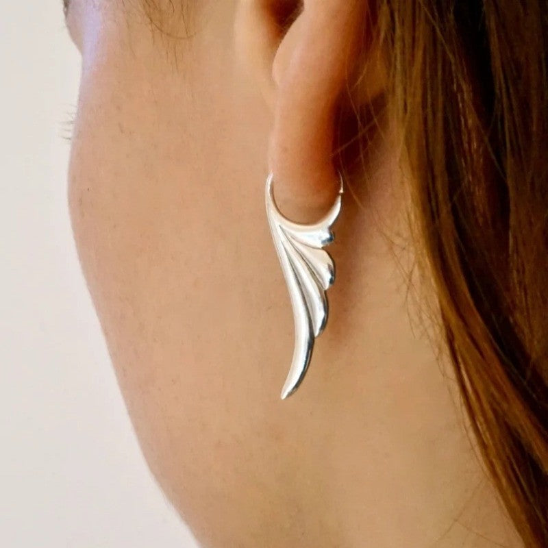 Sculpted Wing Hoop Earrings