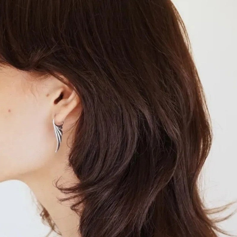 Sculpted Wing Hoop Earrings