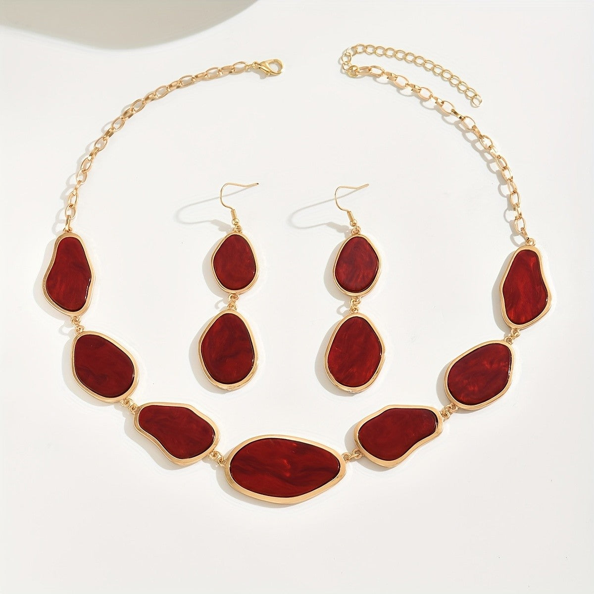Multicolor Resin Necklace & Earring Set