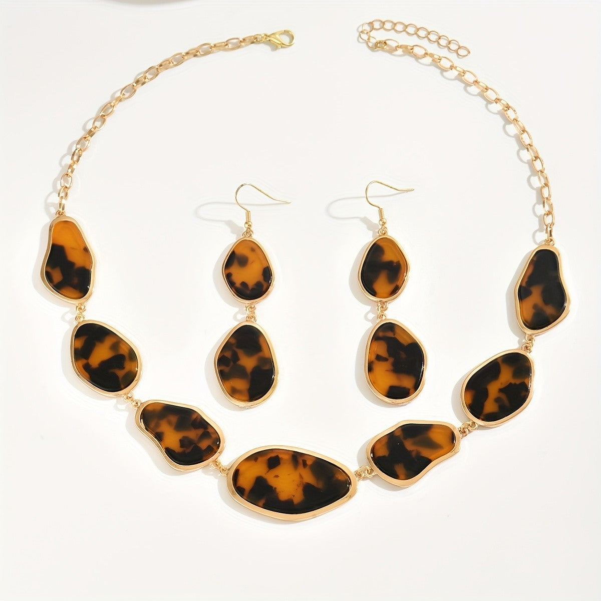 Multicolor Resin Necklace & Earring Set