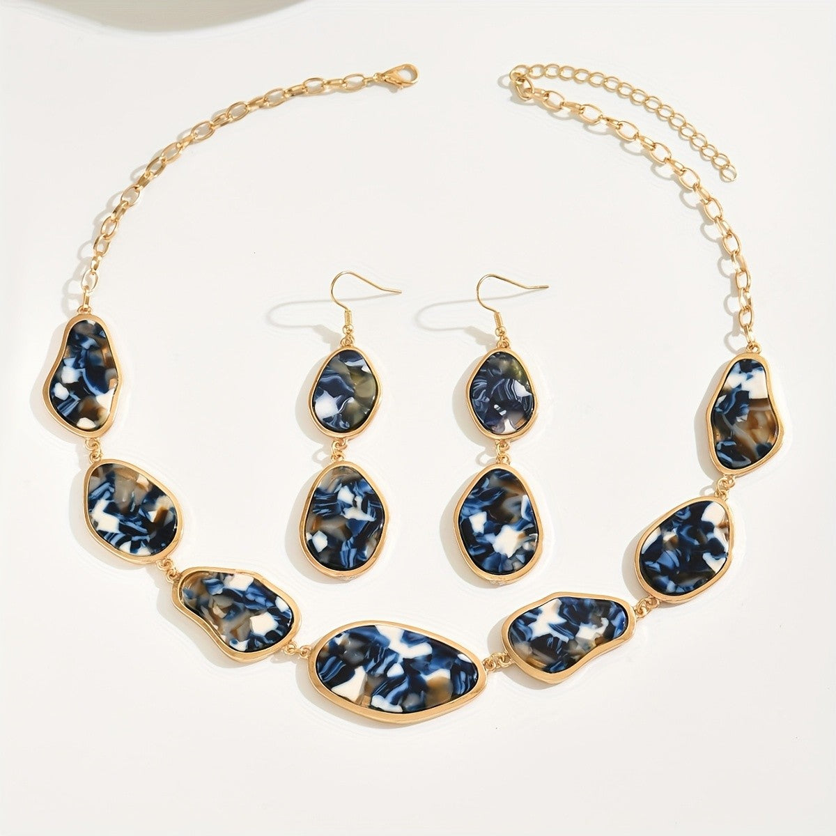 Multicolor Resin Necklace & Earring Set