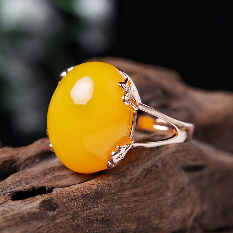 Oval Cabochon Adjustable Ring
