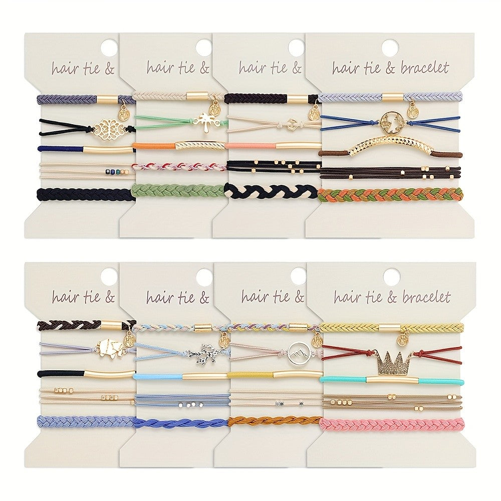 Mixed Braided Hair Tie & Bracelet Set