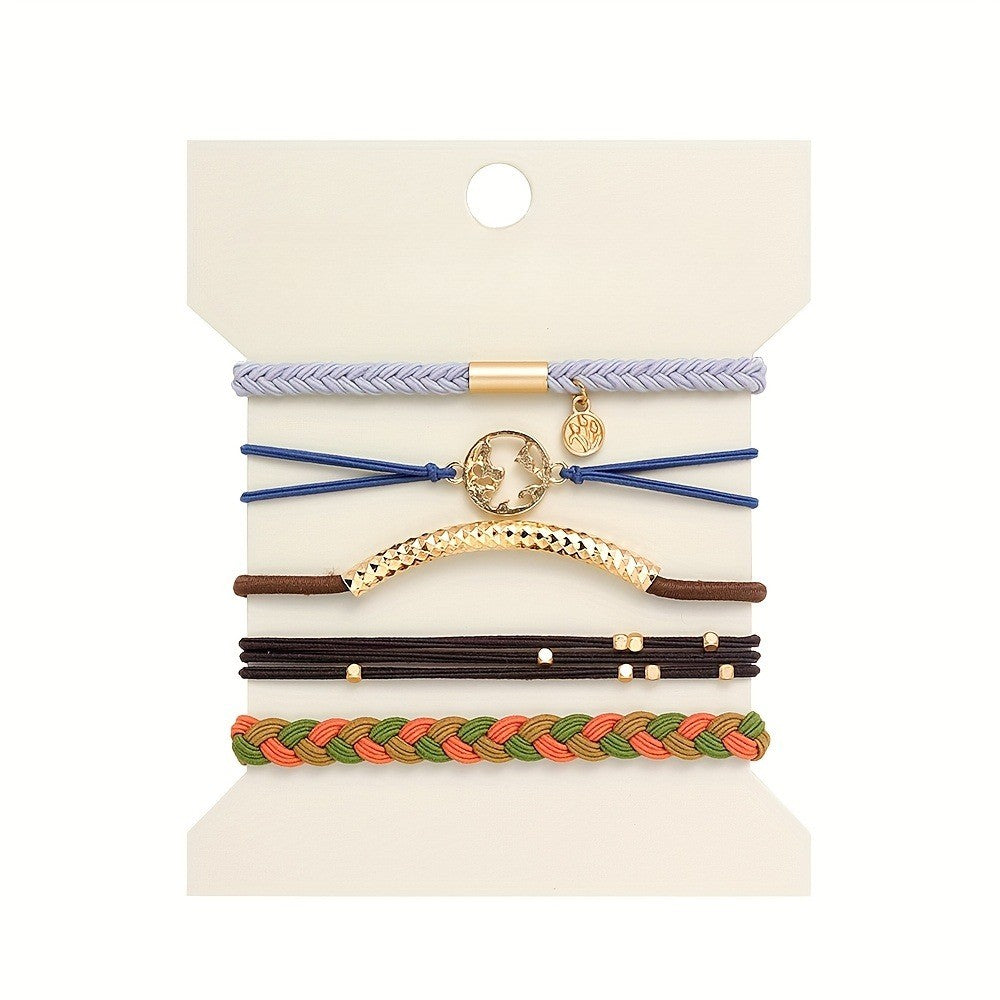 Mixed Braided Hair Tie & Bracelet Set
