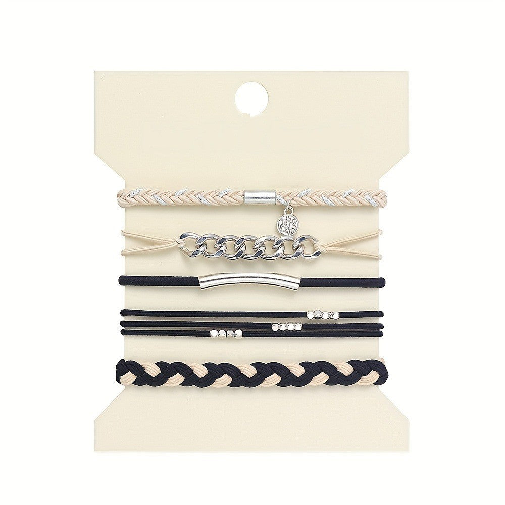 Mixed Braided Hair Tie & Bracelet Set