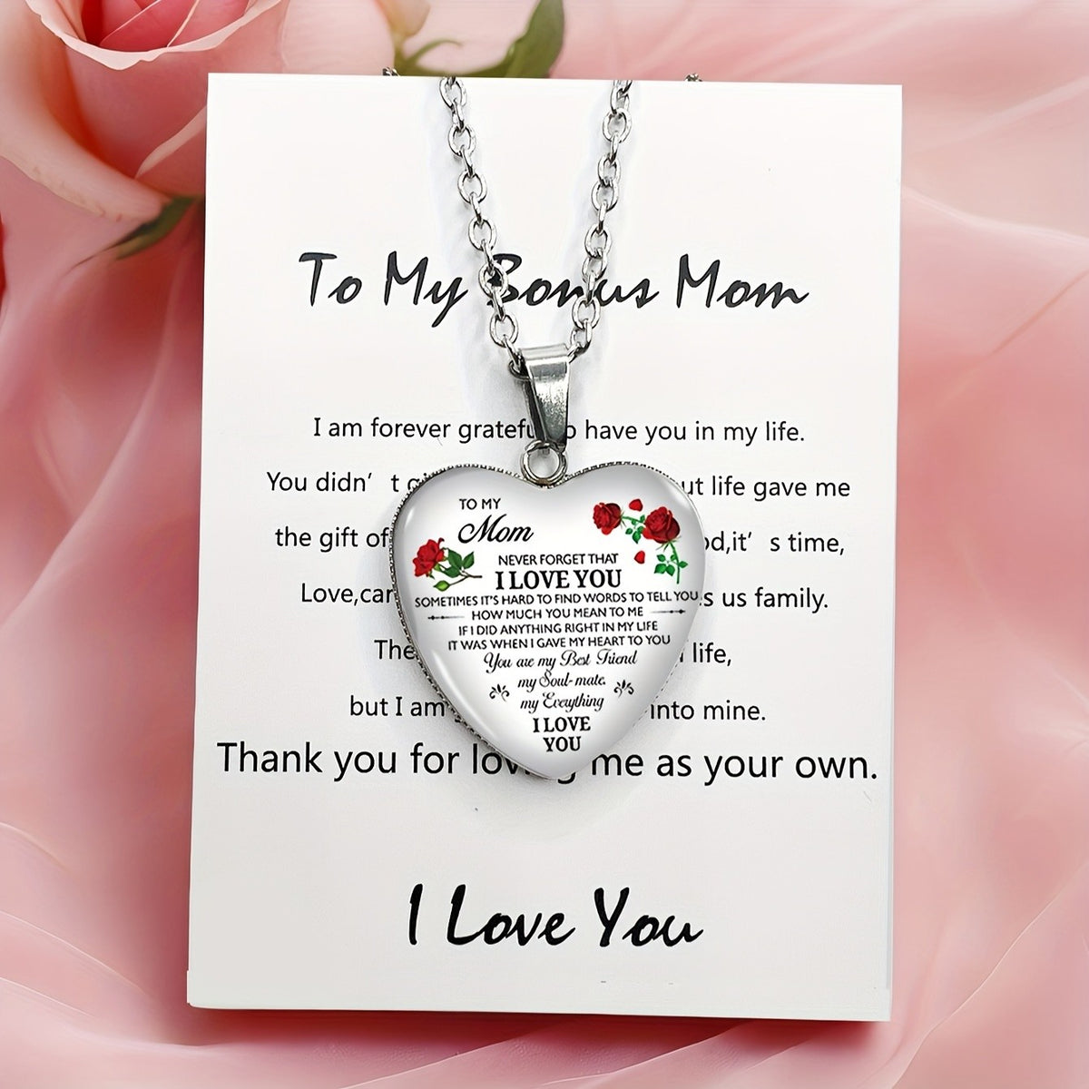 Rose Heart Message Necklace