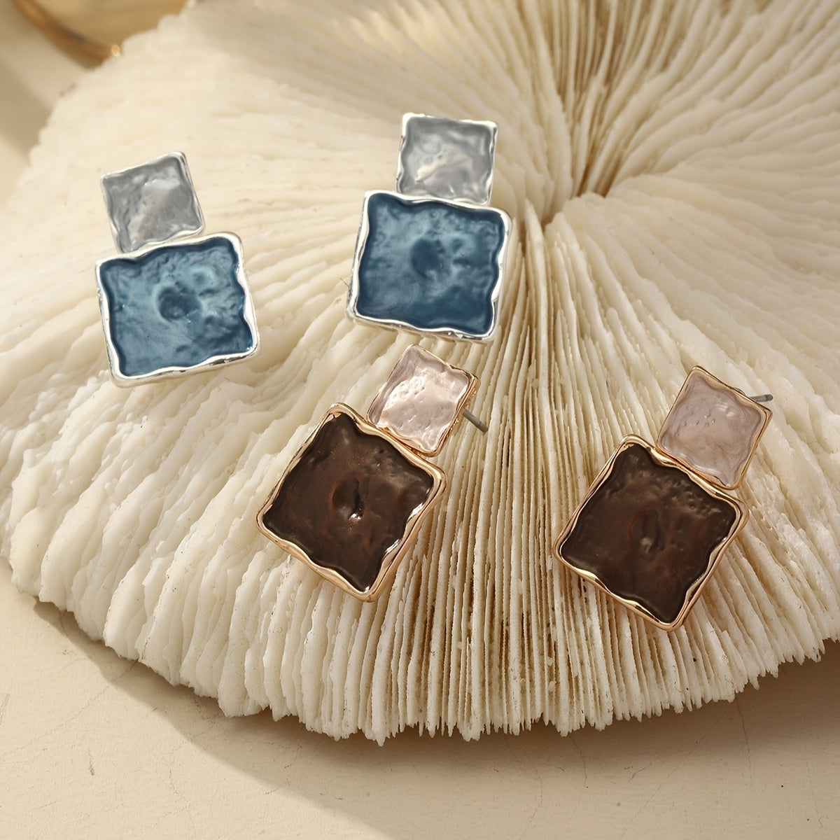 Enamel Square Jewelry Set