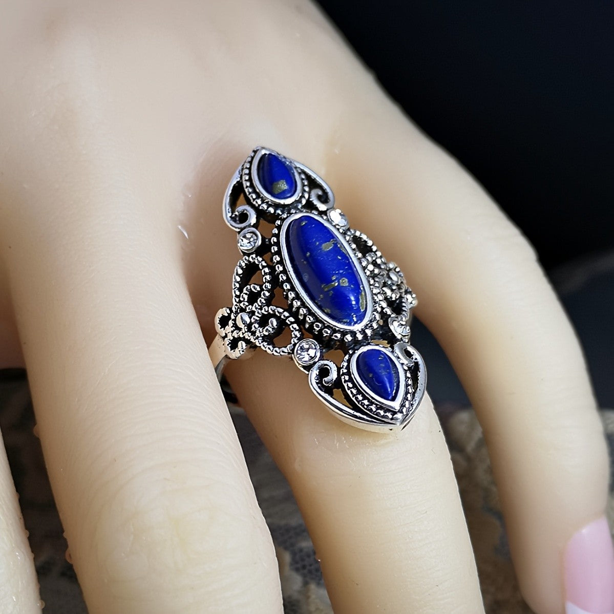 Turquoise Multi-Stone Filigree Ring