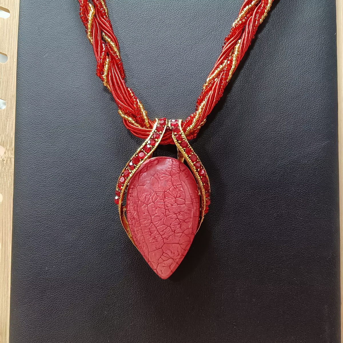 Purple Teardrop Beaded Necklace