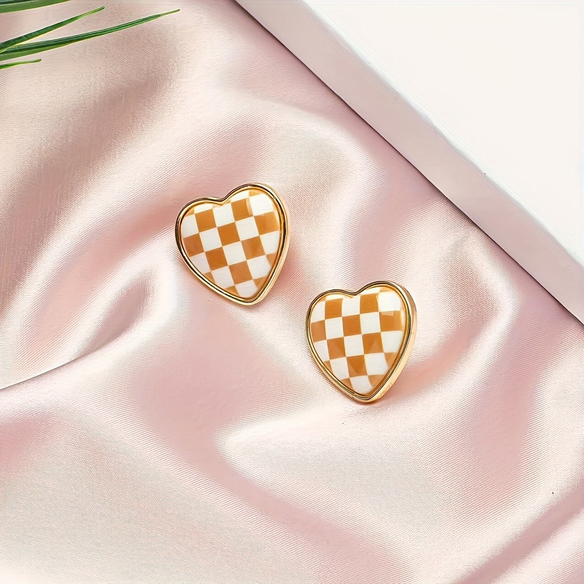 Patterned Heart Stud Earrings