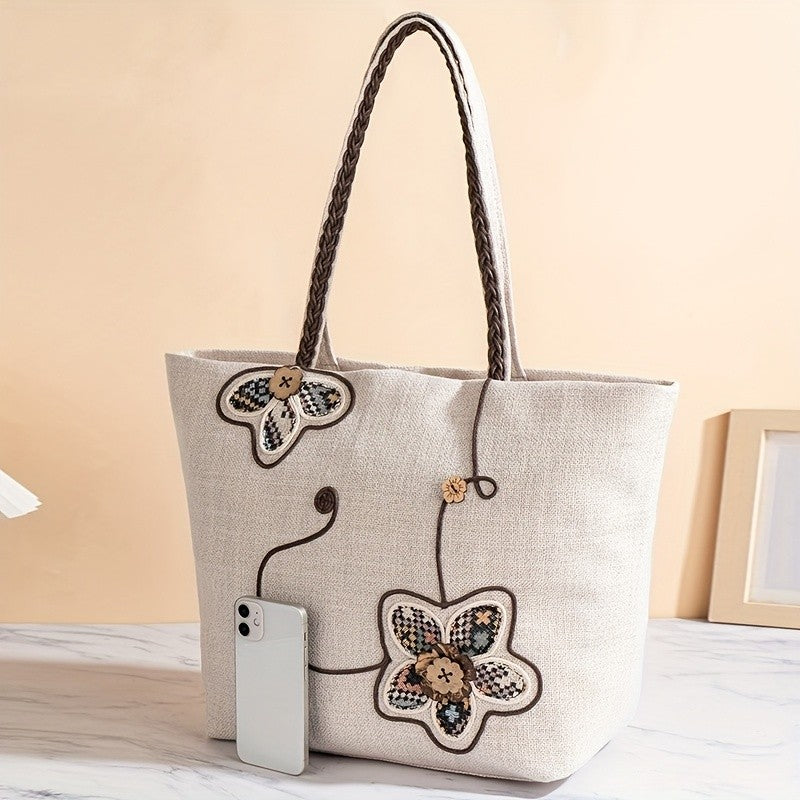 Floral Patchwork Tote Bag
