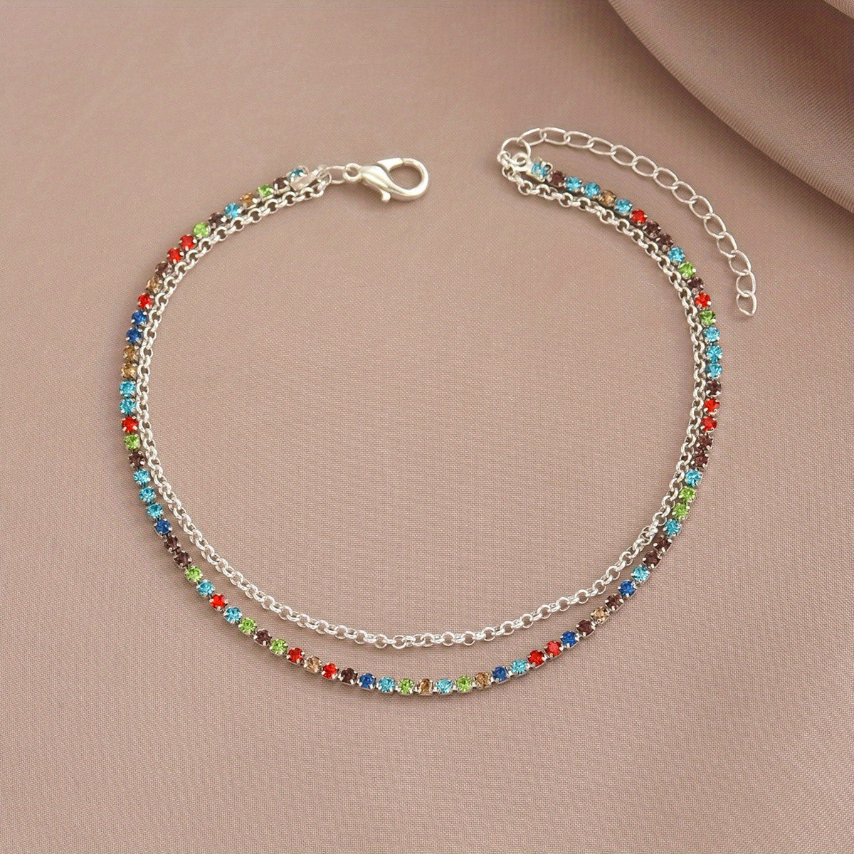 Multicolor Crystal Anklet