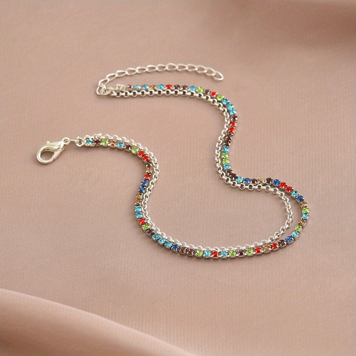 Multicolor Crystal Anklet