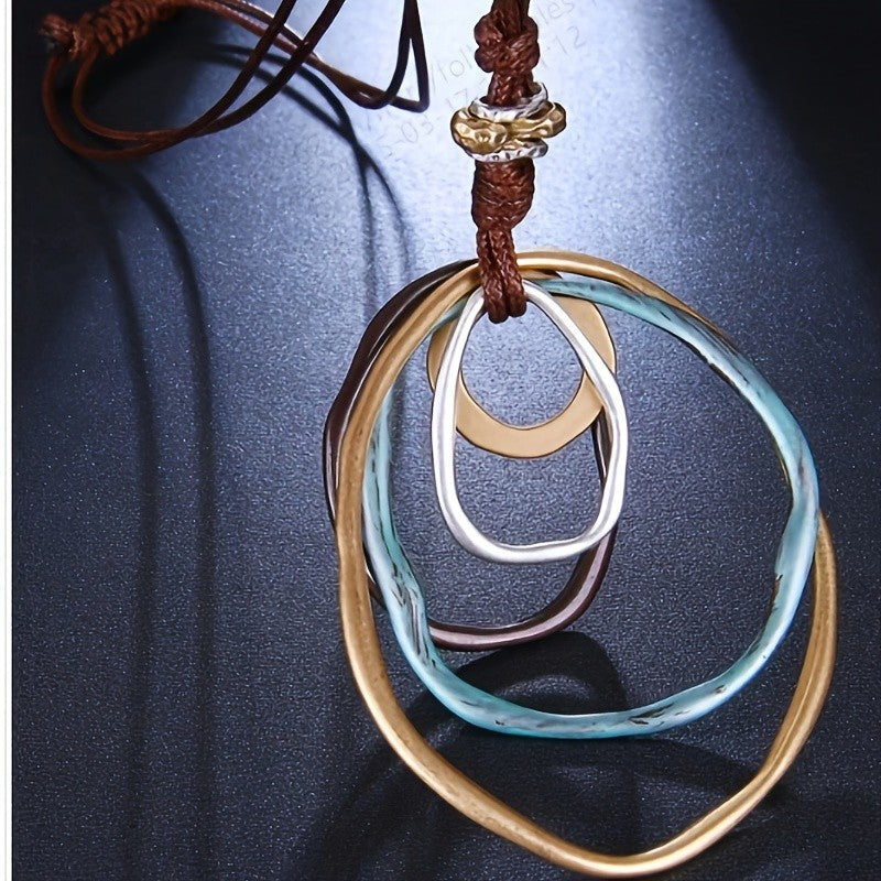 Layered Multi-Tone Circle Necklace