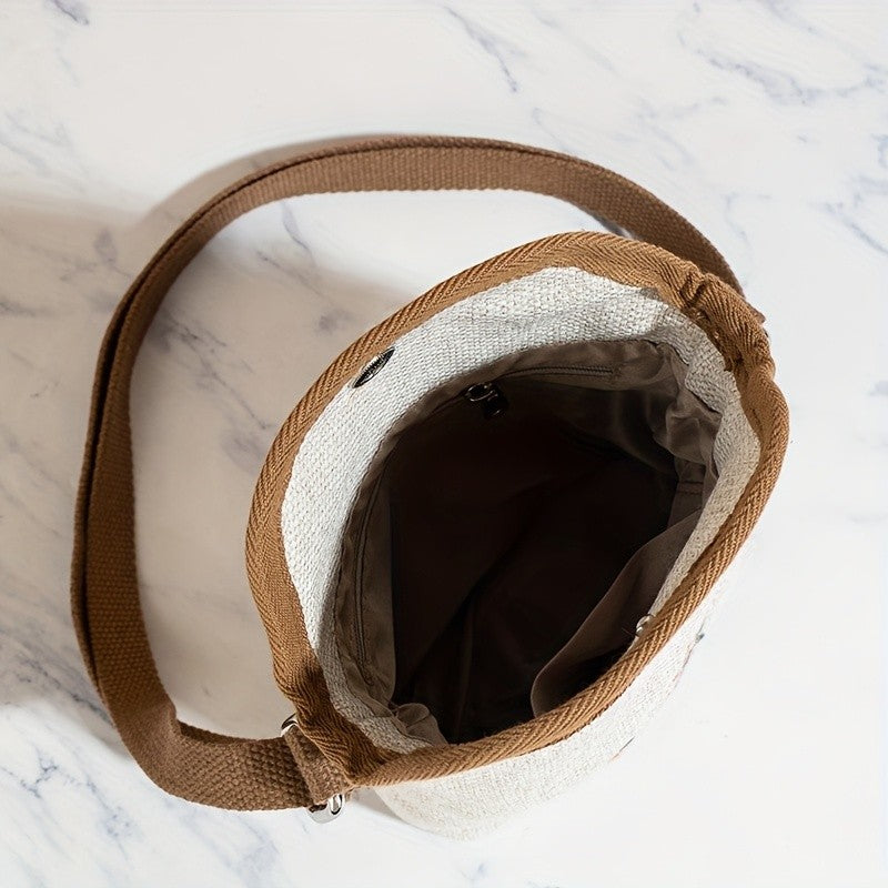 Embroidered Flower Crossbody Bag