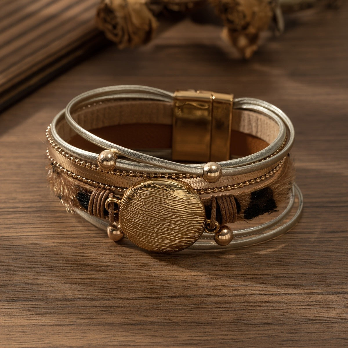 Leopard Print Magnetic Bracelet