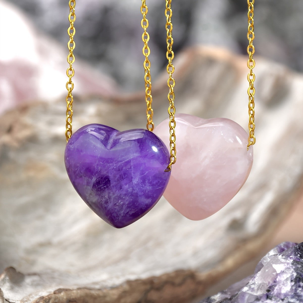 Heart Stone Pendant Necklace