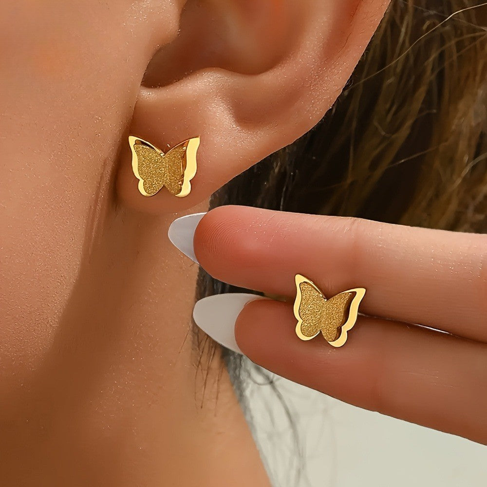 Glitter Butterfly Stud Earrings