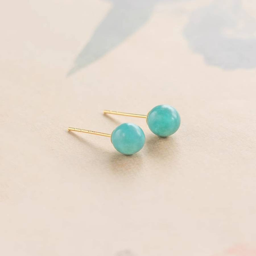 Turquoise Sphere Stud Earrings