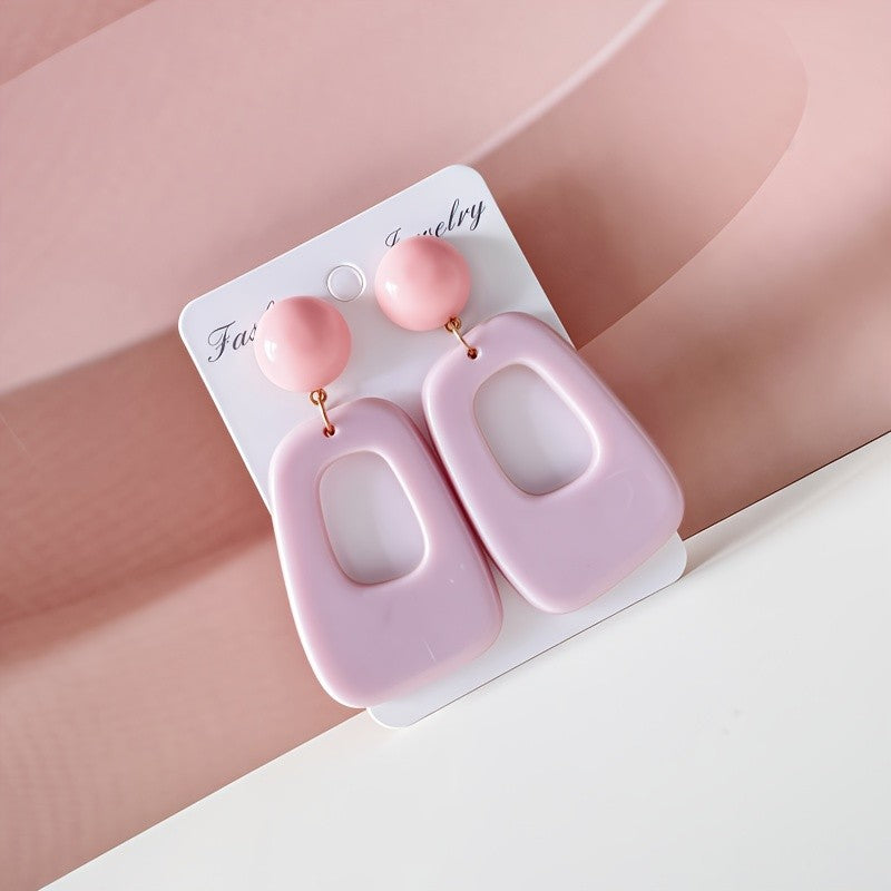 Sphere & Open Frame Drop Earrings