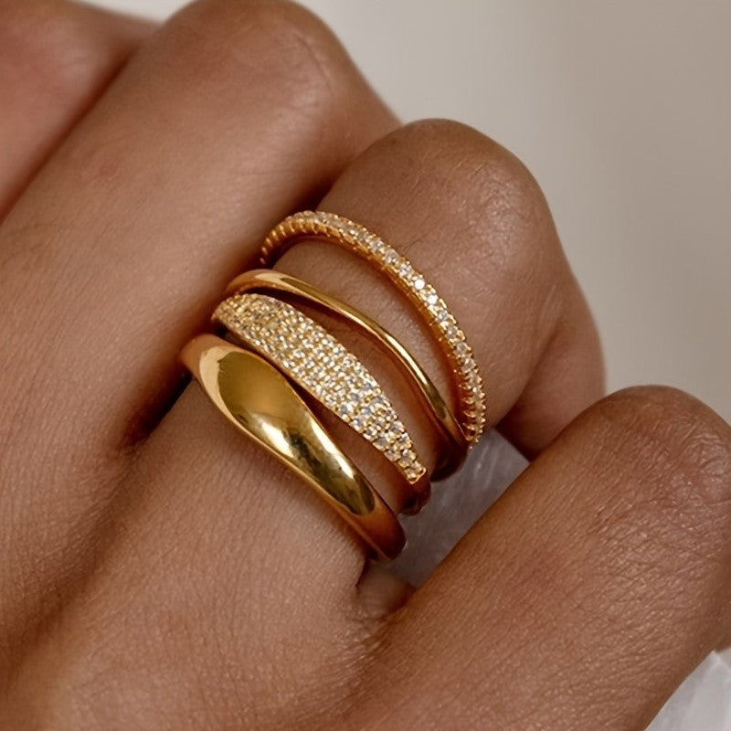 Textured Zirconia Stackable Ring Set