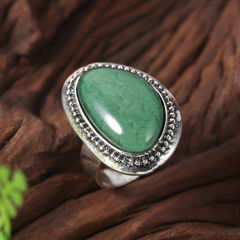 Green Oval Statement Ring