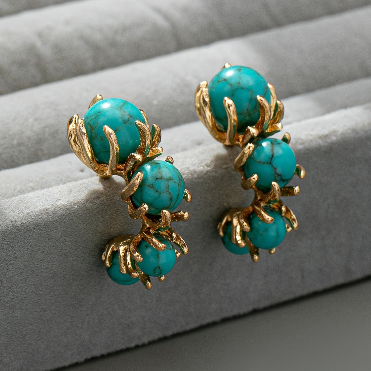 Turquoise Cluster Earrings