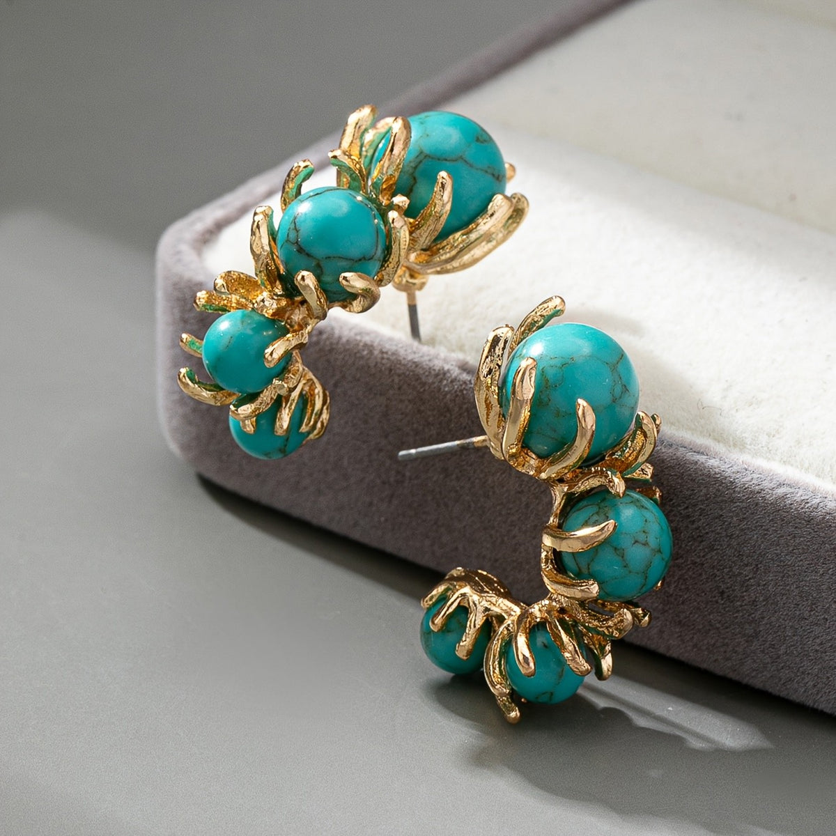 Turquoise Cluster Earrings