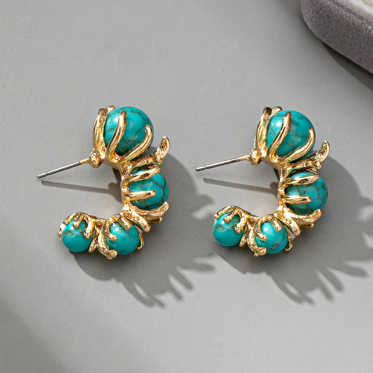 Turquoise Cluster Earrings