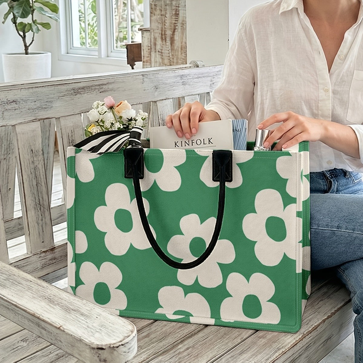Floral Print Tote Bag