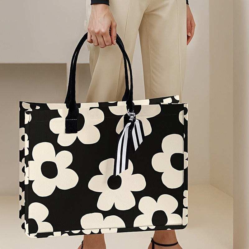 Floral Print Tote Bag