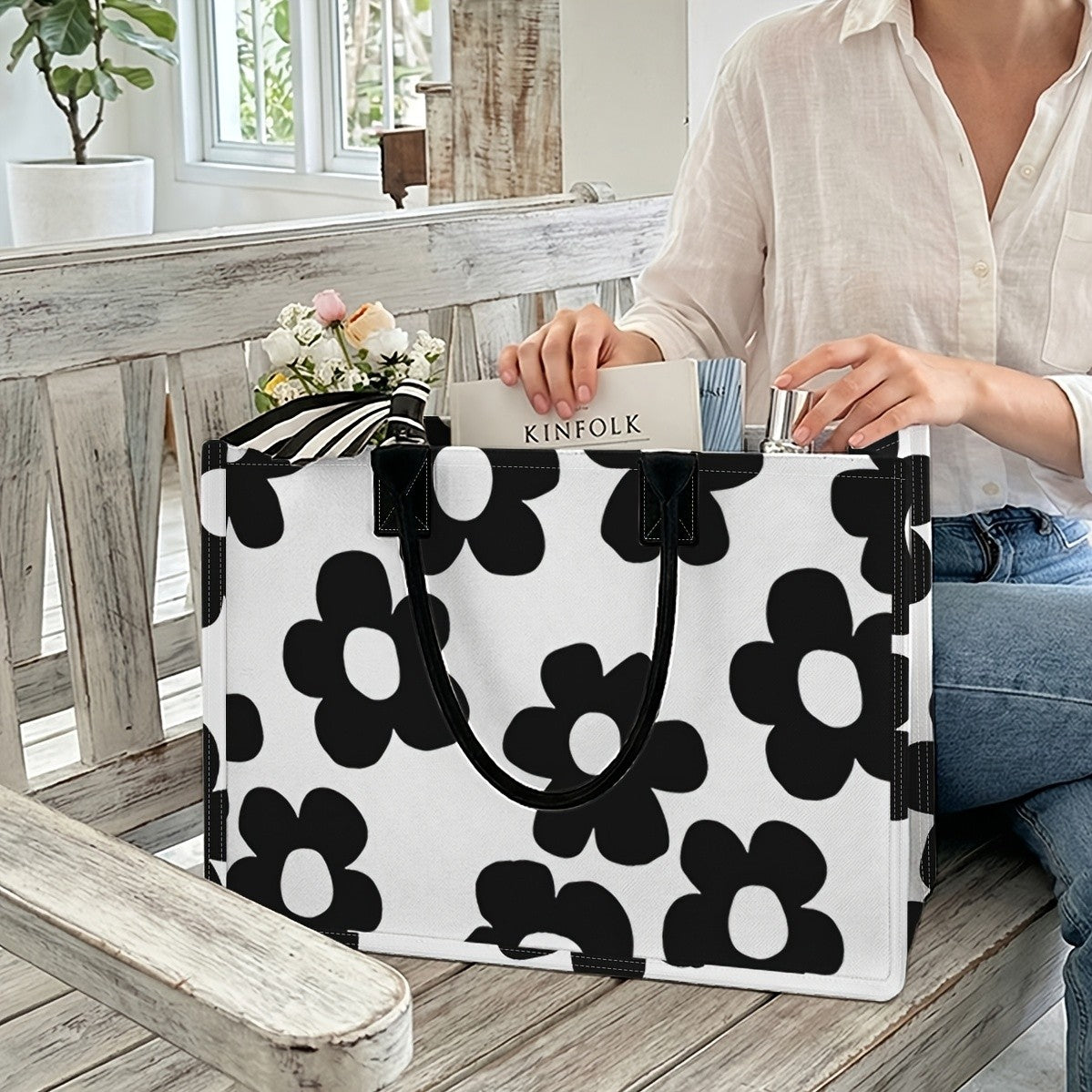 Floral Print Tote Bag