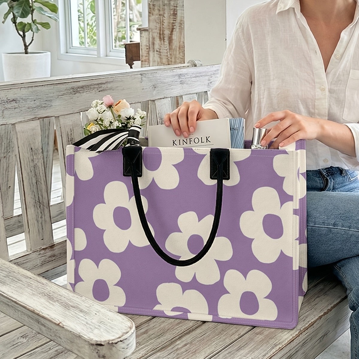 Floral Print Tote Bag