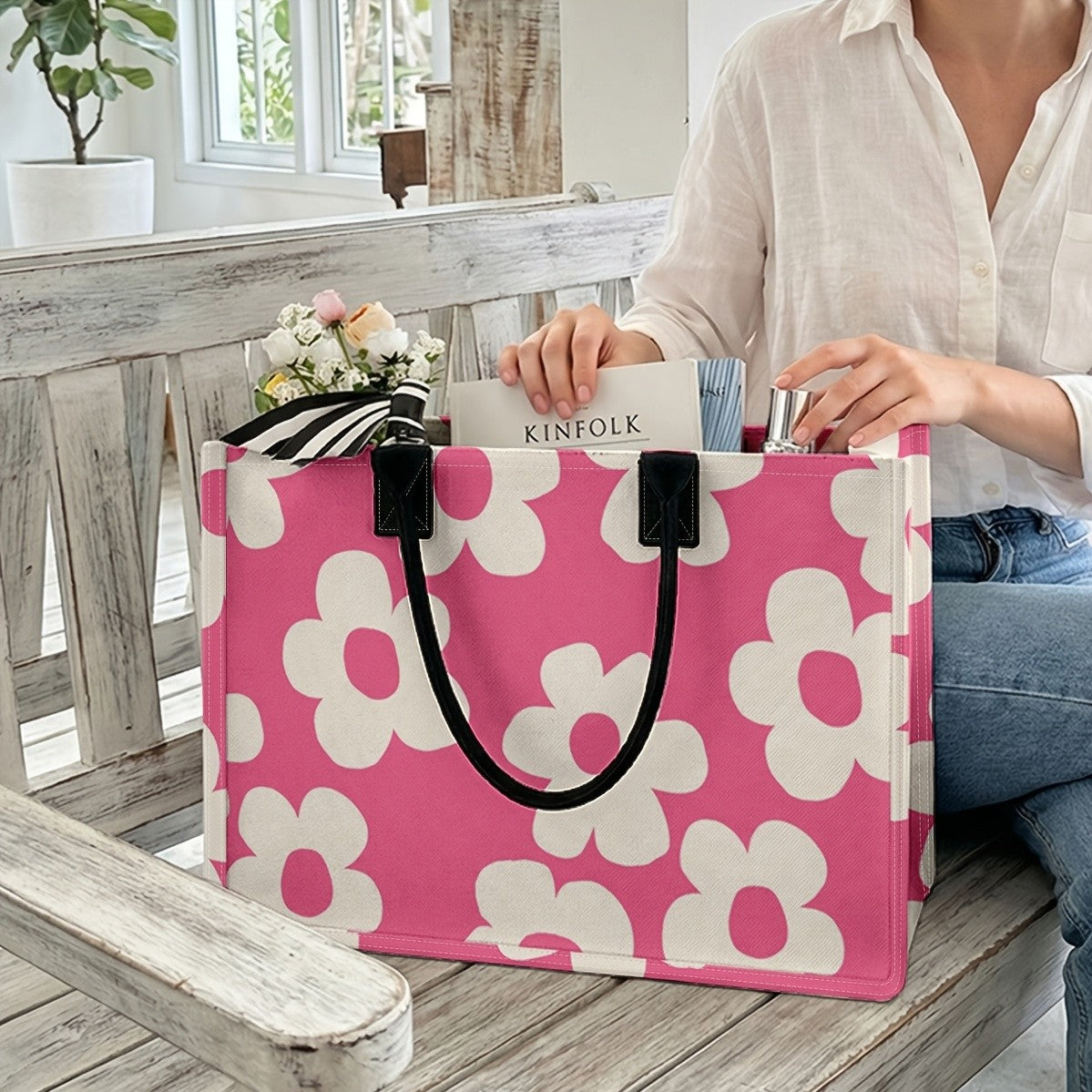 Floral Print Tote Bag