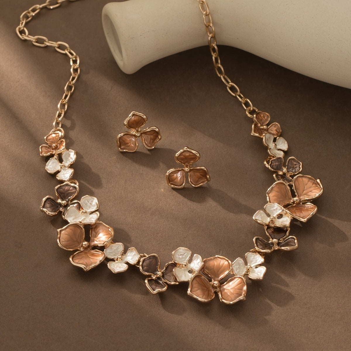 Khaki Flower Jewelry Set