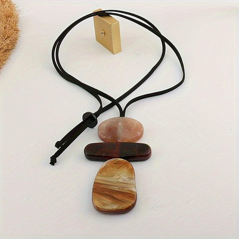 Layered Resin Stone Necklace